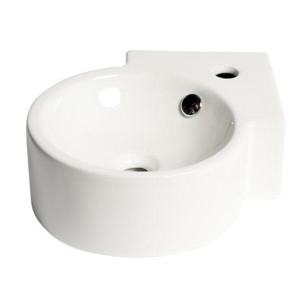 Alfi Brand ALFI brand ABC121 White 17" Tiny Corner Wall Mounted Ceramic Sink with Faucet Hole ABC121